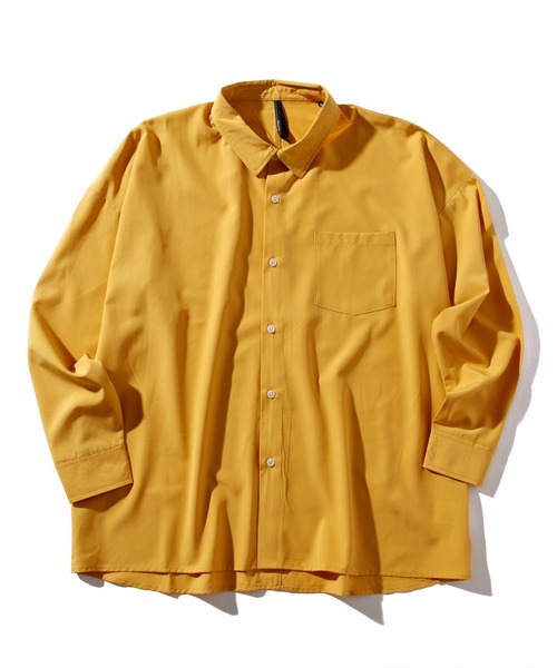 INASTUDIOS ZOO（イーナストゥディオスズー）の「「INASTUDIOS SELECT」ポリストレッチ ドロップショルダーシャツ（シャツ/ブラウス・メンズ・ホワイト/チャコール/イエロー/グリーン/サックスブルー/ブラック/グレイッシュベージュ/ネイビー/パープル・MEDIUM/LARGE/X-LARGE）」の9枚目の写真