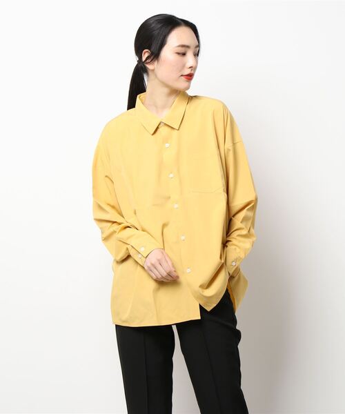 INASTUDIOS ZOO（イーナストゥディオスズー）の「「INASTUDIOS SELECT」ポリストレッチ ドロップショルダーシャツ（シャツ/ブラウス・メンズ・ホワイト/チャコール/イエロー/グリーン/サックスブルー/ブラック/グレイッシュベージュ/ネイビー/パープル・MEDIUM/LARGE/X-LARGE）」の15枚目の写真