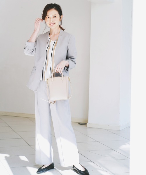 ikka(イッカ)の「リネンライクワイドパンツ(その他パンツ・レディース・ライトグレー/ネイビー・L/M)」の4枚目の写真