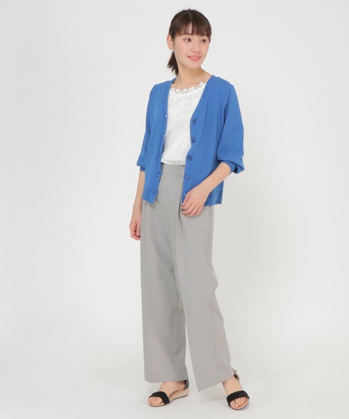 ikka(イッカ)の「リネンライクワイドパンツ(その他パンツ・レディース・ライトグレー/ネイビー・L/M)」の14枚目の写真