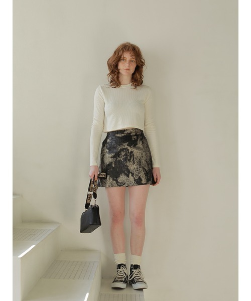 AMAIL（アマイル）の「BP mini skirt（スカート・レディース・ブラック/マルチ・FREE）」の3枚目の写真