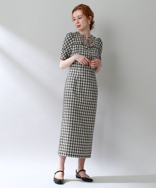 deicy　チェック柄ワンピース DEICY（デイシー）の「ミニチェックタイトワンピース