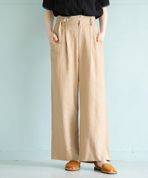 Crisp（クリスプ）の「リラックスストライプパンツ（その他パンツ・レディース・ベージュ/ナチュラル・FREE）」の6枚目の写真