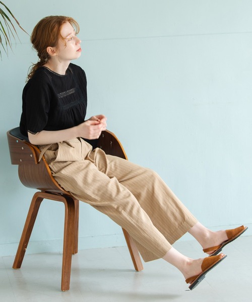 Crisp（クリスプ）の「リラックスストライプパンツ（その他パンツ・レディース・ベージュ/ナチュラル・FREE）」の10枚目の写真