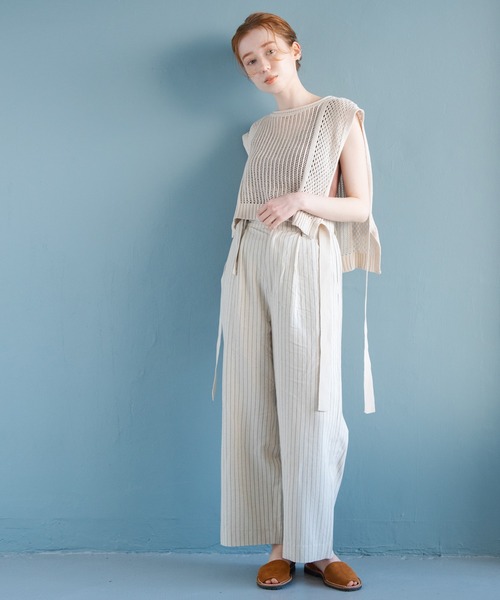 Crisp（クリスプ）の「リラックスストライプパンツ（その他パンツ・レディース・ベージュ/ナチュラル・FREE）」の12枚目の写真