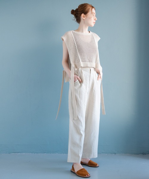 Crisp（クリスプ）の「リラックスストライプパンツ（その他パンツ・レディース・ベージュ/ナチュラル・FREE）」の13枚目の写真