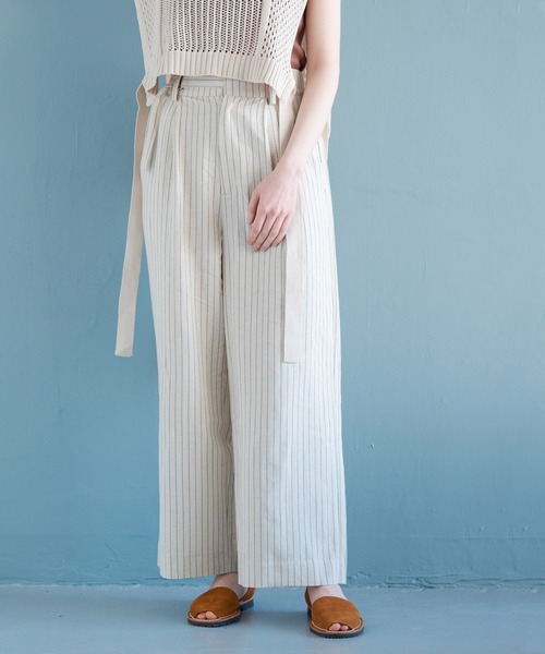 Crisp（クリスプ）の「リラックスストライプパンツ（その他パンツ・レディース・ベージュ/ナチュラル・FREE）」の16枚目の写真