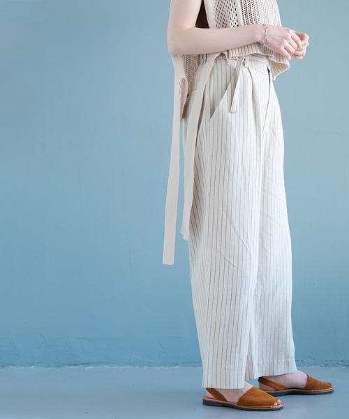 Crisp（クリスプ）の「リラックスストライプパンツ（その他パンツ・レディース・ベージュ/ナチュラル・FREE）」の17枚目の写真