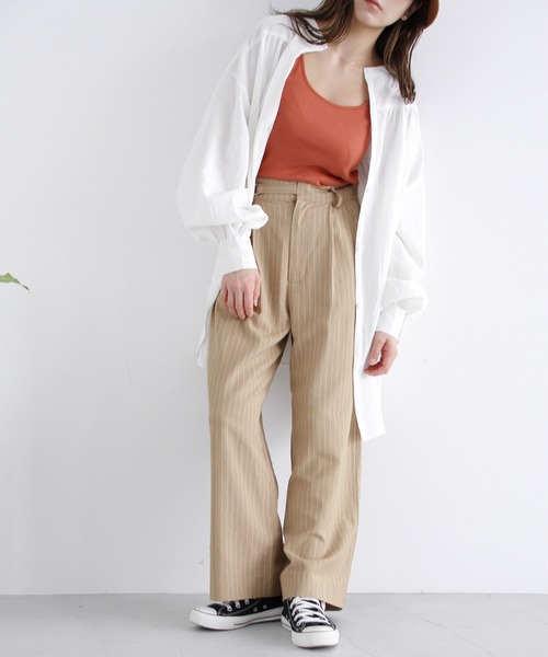 Crisp（クリスプ）の「リラックスストライプパンツ（その他パンツ・レディース・ベージュ/ナチュラル・FREE）」の21枚目の写真