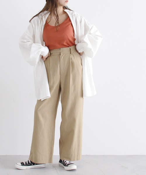 Crisp（クリスプ）の「リラックスストライプパンツ（その他パンツ・レディース・ベージュ/ナチュラル・FREE）」の22枚目の写真