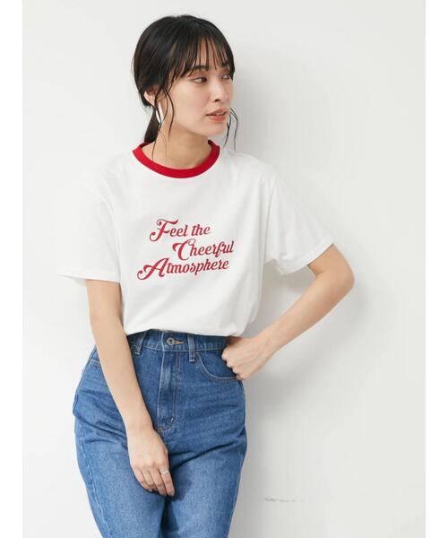 Green Parks(グリーンパークス)の「ヴィンテージ風ロゴ半袖Tシャツ(Tシャツ/カットソー・レディース・レッド/ブラック・FREE)」の10枚目の写真
