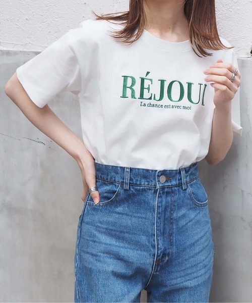 tiptop（ティップトップ）の「アソートロゴ刺繍Tシャツ（Tシャツ/カットソー・レディース・ブラック/オフホワイト/ピンク/アイボリー/A/B・FREE）」の2枚目の写真