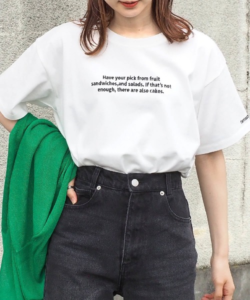 tiptop（ティップトップ）の「アソートロゴ刺繍Tシャツ（Tシャツ/カットソー・レディース・ブラック/オフホワイト/ピンク/アイボリー/A/B・FREE）」の6枚目の写真