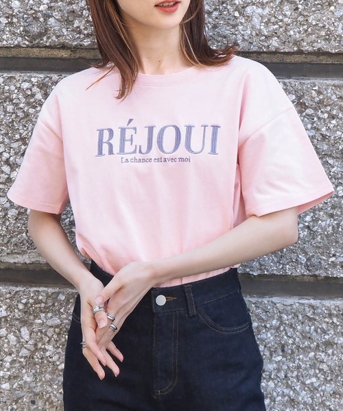 tiptop（ティップトップ）の「アソートロゴ刺繍Tシャツ（Tシャツ/カットソー・レディース・ブラック/オフホワイト/ピンク/アイボリー/A/B・FREE）」の5枚目の写真