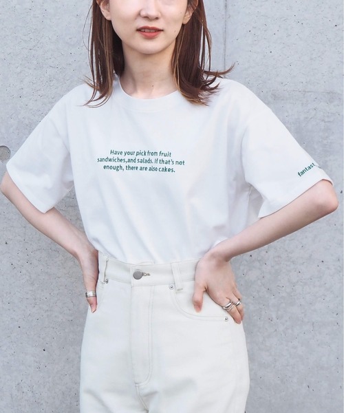 tiptop（ティップトップ）の「アソートロゴ刺繍Tシャツ（Tシャツ/カットソー・レディース・ブラック/オフホワイト/ピンク/アイボリー/A/B・FREE）」の13枚目の写真