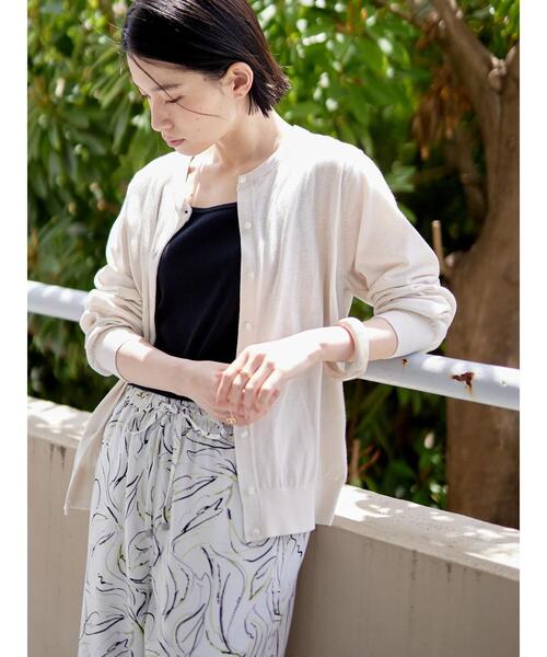 AMERICAN HOLIC(アメリカンホリック)の「UVカット加工クルーネックニットカーディガン(カーディガン/ボレロ・レディース・ブラック/ブルー/グリーン/アイボリー・M/L)」の2枚目の写真