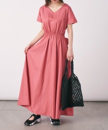 SETUP7（セットアップセブン）の「おおきなリボンで大人可愛く。【SETUP7】ウエストリボン半袖ワンピース ※ SCCH133（ワンピース）」