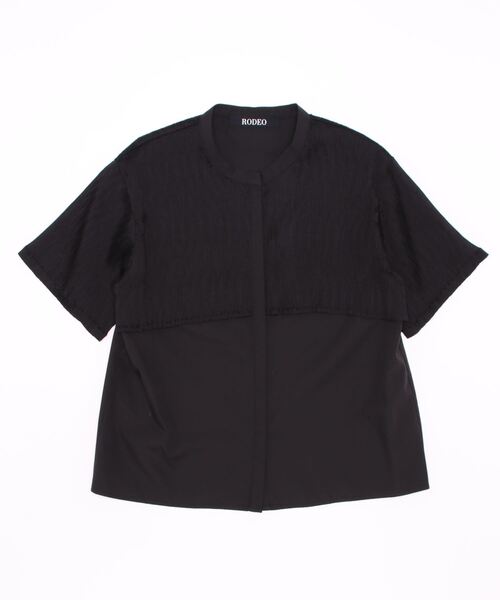 RODEO(ロデオ)の「RODEO ロデオ シアードッキングスタンドブラウス(シャツ/ブラウス・レディース・ブラック/オフホワイト/サックスブルー・FREE)」の20枚目の写真