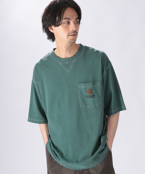 niko and...(ニコアンド)の「ピグメント刺繍ポケットTシャツ(Tシャツ/カットソー・メンズ・ライトグリーン/アイボリー/チャコール・MEDIUM/LARGE)」の5枚目の写真