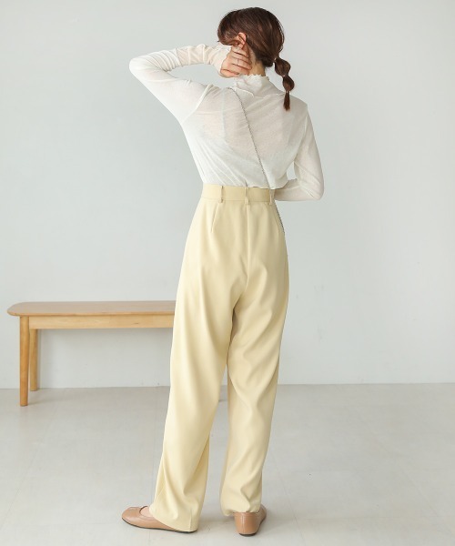 Bab（バブ）の「【新色追加】メロー袖切替ハイネックカットソー（Tシャツ/カットソー・レディース・ブラック/パープル/ブラウン/グリーン/ホワイト系その他/ピンク/ライトグレー・FREE）」の13枚目の写真