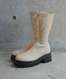 厚底ストレッチミドルブーツ
