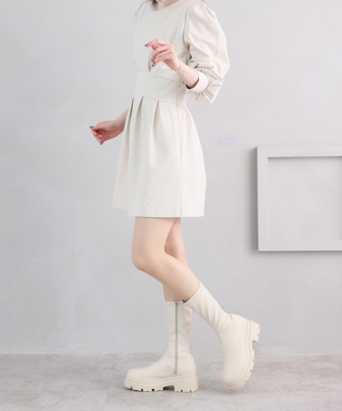 厚底ストレッチミドルブーツ（ブーツ）｜VIVIAN（ヴィヴィアン）の