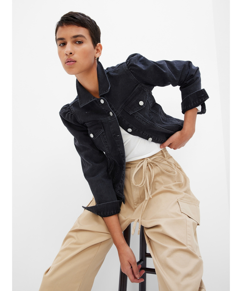 GAP（ギャップ）の「ウォッシュウェル パフスリーブ デニムジャケット