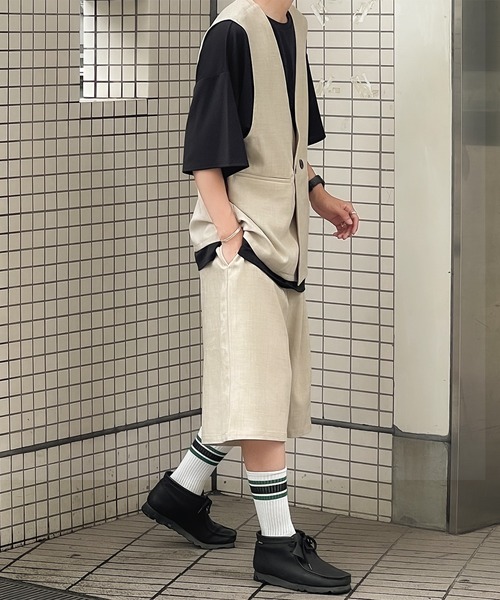 kutir（クティール）の「リネンライクジレベスト(セットアップで着用可)（ベスト・メンズ・ブラック/ネイビー/オフホワイト・MEDIUM/LARGE）」の14枚目の写真