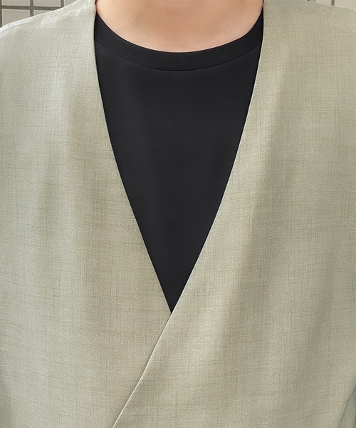 kutir（クティール）の「リネンライクジレベスト(セットアップで着用可)（ベスト・メンズ・ブラック/ネイビー/オフホワイト・MEDIUM/LARGE）」の17枚目の写真