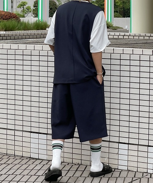 kutir（クティール）の「リネンライクジレベスト(セットアップで着用可)（ベスト・メンズ・ブラック/ネイビー/オフホワイト・MEDIUM/LARGE）」の20枚目の写真