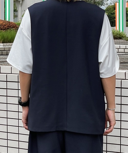 kutir（クティール）の「リネンライクジレベスト(セットアップで着用可)（ベスト・メンズ・ブラック/ネイビー/オフホワイト・MEDIUM/LARGE）」の13枚目の写真
