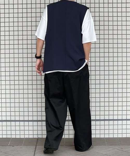 kutir（クティール）の「リネンライクジレベスト(セットアップで着用可)（ベスト・メンズ・ブラック/ネイビー/オフホワイト・MEDIUM/LARGE）」の12枚目の写真