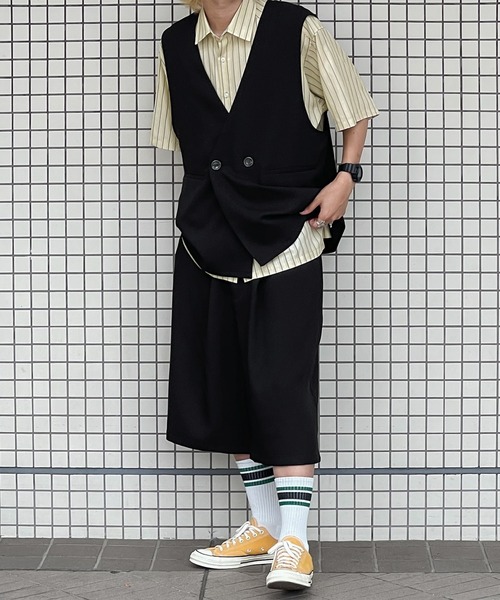 kutir（クティール）の「リネンライクジレベスト(セットアップで着用可)（ベスト・メンズ・ブラック/ネイビー/オフホワイト・MEDIUM/LARGE）」の15枚目の写真