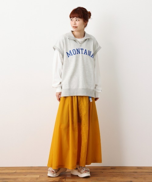 RODEO CROWNS WIDE BOWL（ロデオクラウンズワイドボウル）の「ハーフジップベストL/S Tシャツセット（Tシャツ/カットソー・レディース・チャコールグレー/杢グレー/グリーン・FREE）」の19枚目の写真