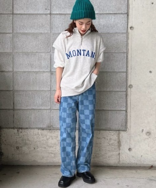RODEO CROWNS WIDE BOWL（ロデオクラウンズワイドボウル）の「ハーフジップベストL/S Tシャツセット（Tシャツ/カットソー・レディース・チャコールグレー/杢グレー/グリーン・FREE）」の18枚目の写真