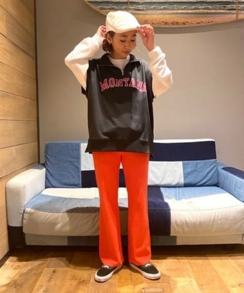 RODEO CROWNS WIDE BOWL（ロデオクラウンズワイドボウル）の「ハーフジップベストL/S Tシャツセット（Tシャツ/カットソー・レディース・チャコールグレー/杢グレー/グリーン・FREE）」の16枚目の写真
