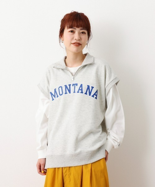 RODEO CROWNS WIDE BOWL（ロデオクラウンズワイドボウル）の「ハーフジップベストL/S Tシャツセット（Tシャツ/カットソー・レディース・チャコールグレー/杢グレー/グリーン・FREE）」の13枚目の写真