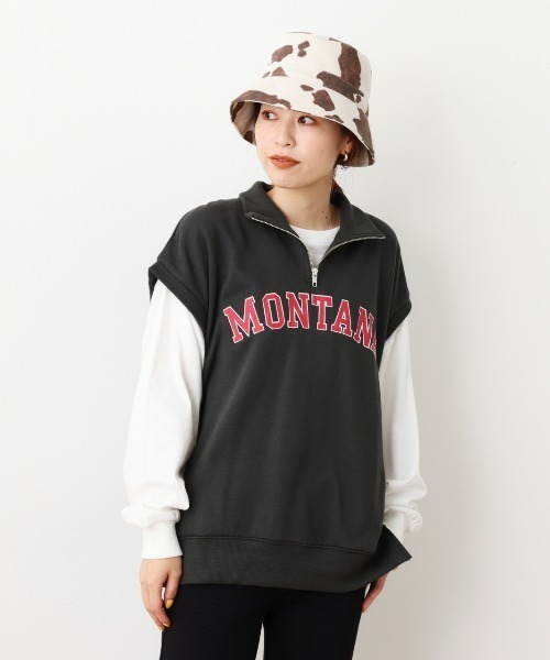 RODEO CROWNS WIDE BOWL（ロデオクラウンズワイドボウル）の「ハーフジップベストL/S Tシャツセット（Tシャツ/カットソー・レディース・チャコールグレー/杢グレー/グリーン・FREE）」の14枚目の写真