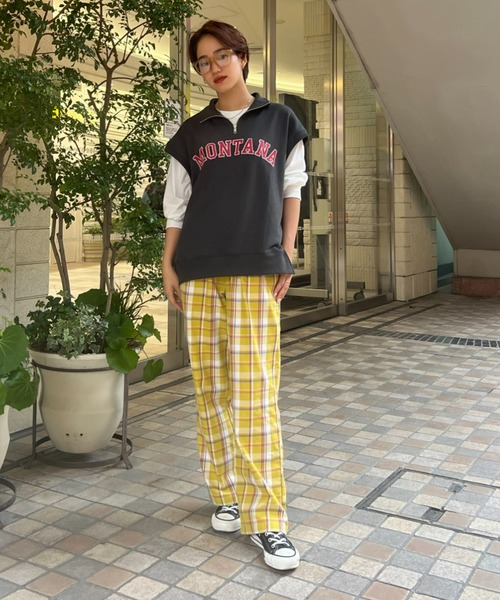 RODEO CROWNS WIDE BOWL（ロデオクラウンズワイドボウル）の「ハーフジップベストL/S Tシャツセット（Tシャツ/カットソー・レディース・チャコールグレー/杢グレー/グリーン・FREE）」の10枚目の写真