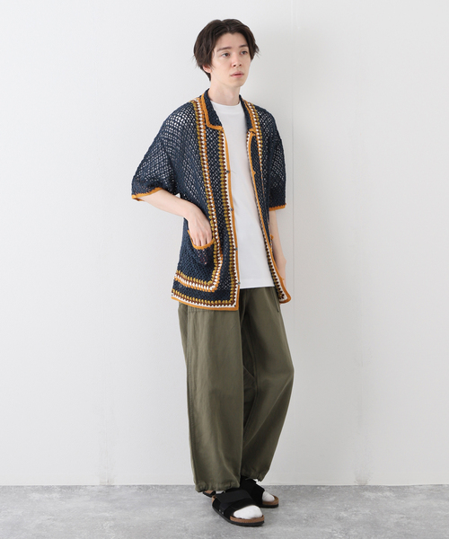 JOURNAL STANDARD(ジャーナルスタンダード)の「クロシェ編み 半袖オープンニットシャツ(シャツ/ブラウス・メンズ・アイボリー/マスタード/コバルトブルー・MEDIUM/LARGE)」の8枚目の写真