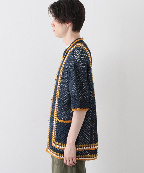 JOURNAL STANDARD(ジャーナルスタンダード)の「クロシェ編み 半袖オープンニットシャツ(シャツ/ブラウス・メンズ・アイボリー/マスタード/コバルトブルー・MEDIUM/LARGE)」の14枚目の写真