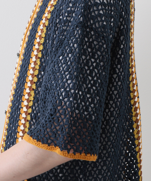 JOURNAL STANDARD(ジャーナルスタンダード)の「クロシェ編み 半袖オープンニットシャツ(シャツ/ブラウス・メンズ・アイボリー/マスタード/コバルトブルー・MEDIUM/LARGE)」の17枚目の写真
