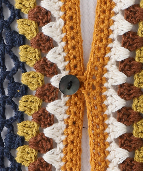 JOURNAL STANDARD(ジャーナルスタンダード)の「クロシェ編み 半袖オープンニットシャツ(シャツ/ブラウス・メンズ・アイボリー/マスタード/コバルトブルー・MEDIUM/LARGE)」の15枚目の写真