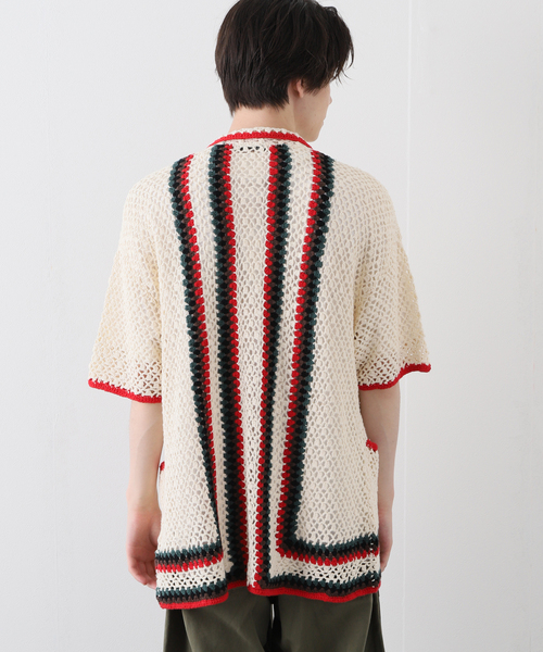 JOURNAL STANDARD(ジャーナルスタンダード)の「クロシェ編み 半袖オープンニットシャツ(シャツ/ブラウス・メンズ・アイボリー/マスタード/コバルトブルー・MEDIUM/LARGE)」の20枚目の写真