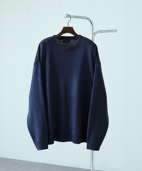 ZIP FIVE（ジップファイブ）の「【ZIP FIVE】 ベーシック オーバー クルーネック ニット / セーター（ニット/セーター・メンズ・ブラック/ダークグリーン/ベージュ/ネイビー/グレー/アイボリー・MEDIUM/LARGE/X-LARGE）」の6枚目の写真