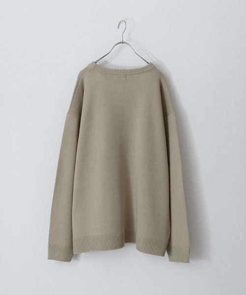 ZIP FIVE（ジップファイブ）の「【ZIP FIVE】 ベーシック オーバー クルーネック ニット / セーター（ニット/セーター・メンズ・ブラック/ダークグリーン/ベージュ/ネイビー/グレー/アイボリー・MEDIUM/LARGE/X-LARGE）」の10枚目の写真