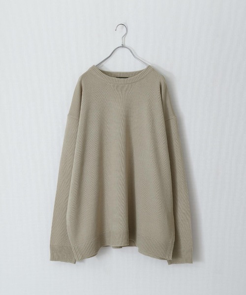 ZIP FIVE（ジップファイブ）の「【ZIP FIVE】 ベーシック オーバー クルーネック ニット / セーター（ニット/セーター・メンズ・ブラック/ダークグリーン/ベージュ/ネイビー/グレー/アイボリー・MEDIUM/LARGE/X-LARGE）」の19枚目の写真