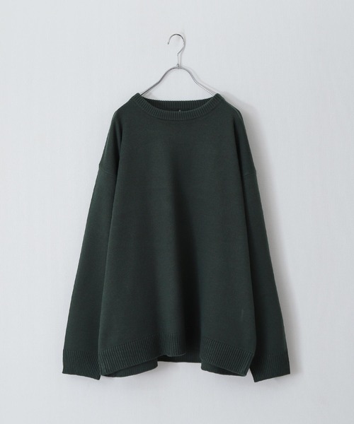 ZIP FIVE（ジップファイブ）の「【ZIP FIVE】 ベーシック オーバー クルーネック ニット / セーター（ニット/セーター・メンズ・ブラック/ダークグリーン/ベージュ/ネイビー/グレー/アイボリー・MEDIUM/LARGE/X-LARGE）」の15枚目の写真