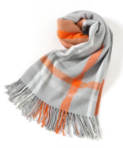 niko and...（ニコアンド）の「オリジナルチェックストール（ストール/ショール・レディース・ネイビー/グレー/オフホワイト/ピンク/ベビーピンク/サックスブルー/キャメル/チャコール・0）」の9枚目の写真