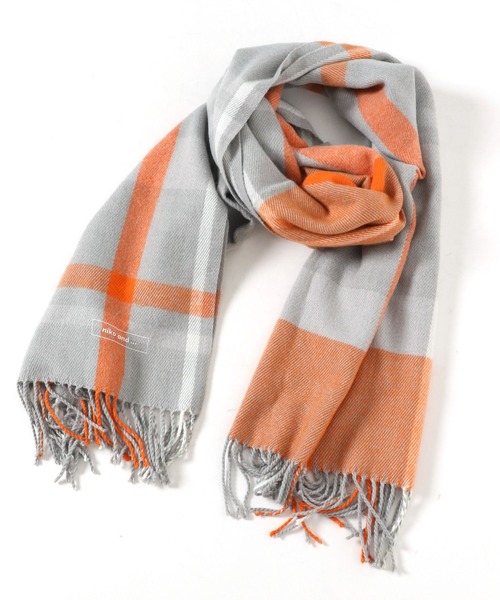 niko and...（ニコアンド）の「オリジナルチェックストール（ストール/ショール・レディース・ネイビー/グレー/オフホワイト/ピンク/ベビーピンク/サックスブルー/キャメル/チャコール・0）」の10枚目の写真